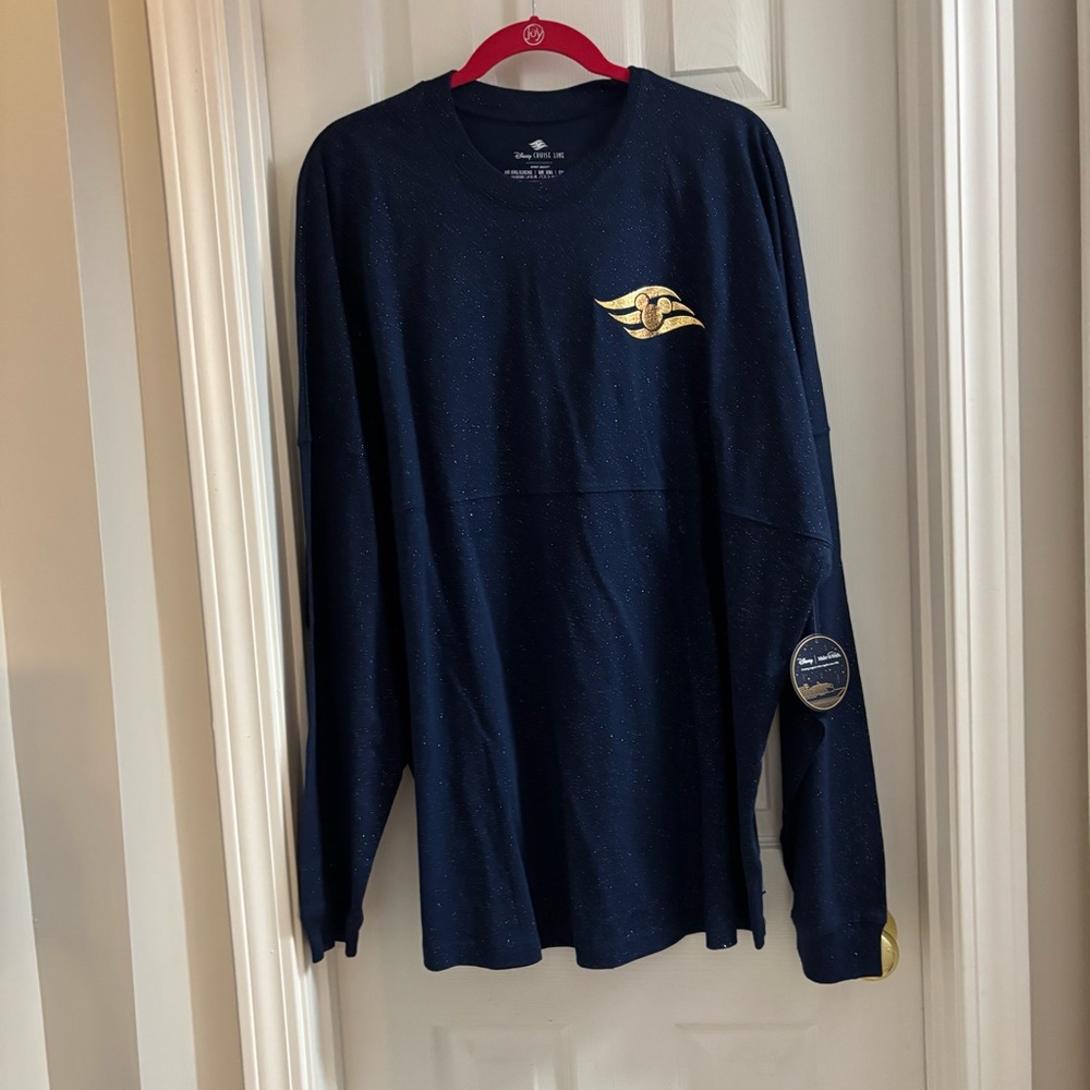 Disney Cruise Line Wish Spirit Jersey XXL Navy Shirt with Gold Limited Edition